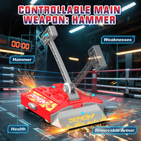 ACIKETO RC fighting robot battle scene supports cooperative play and friendly competition.
