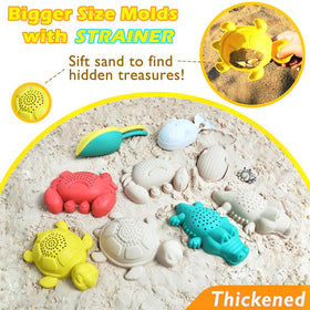 Aclarastra sand sieves encourage sensory discovery while sifting sand.