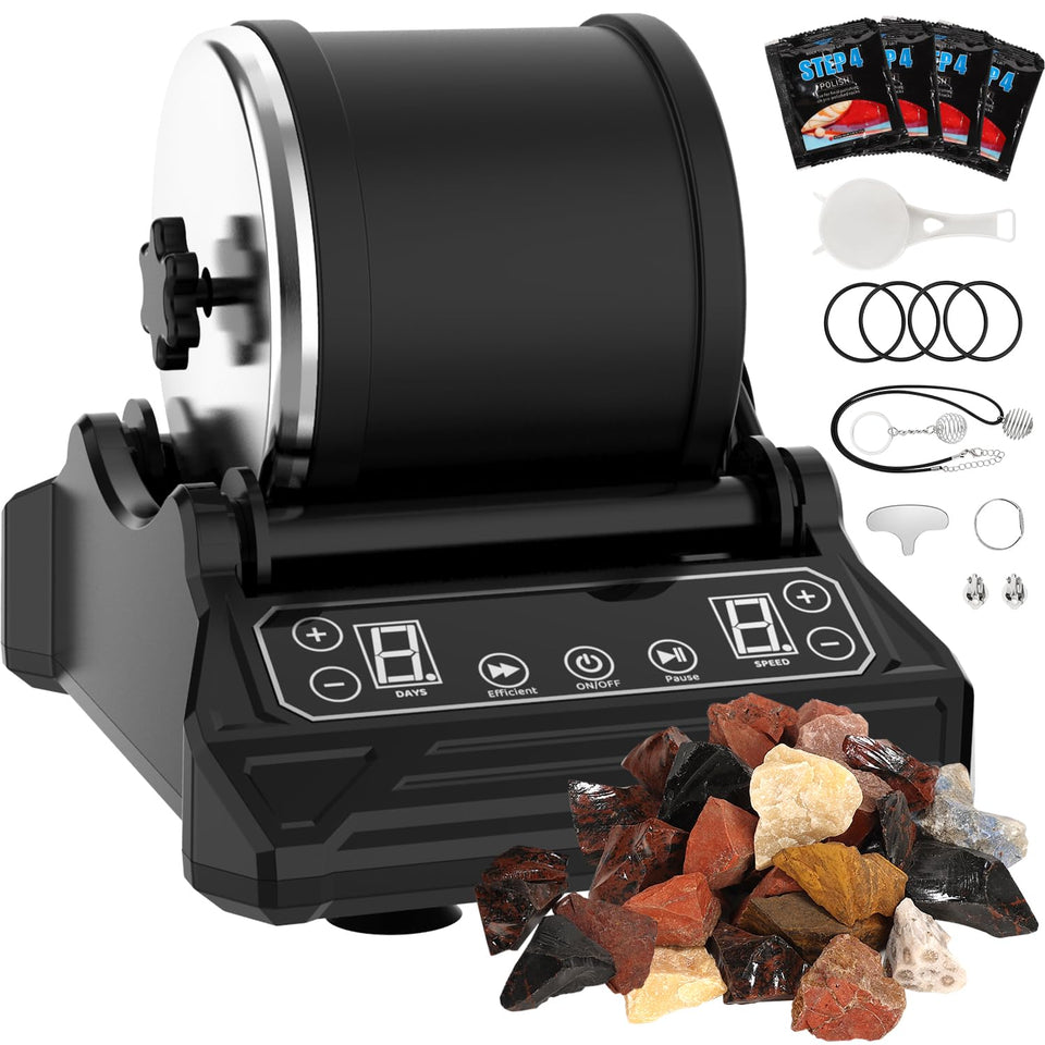 Acmeenjoy Rock Tumbler Barrel kit for beginners polishing rough stones.