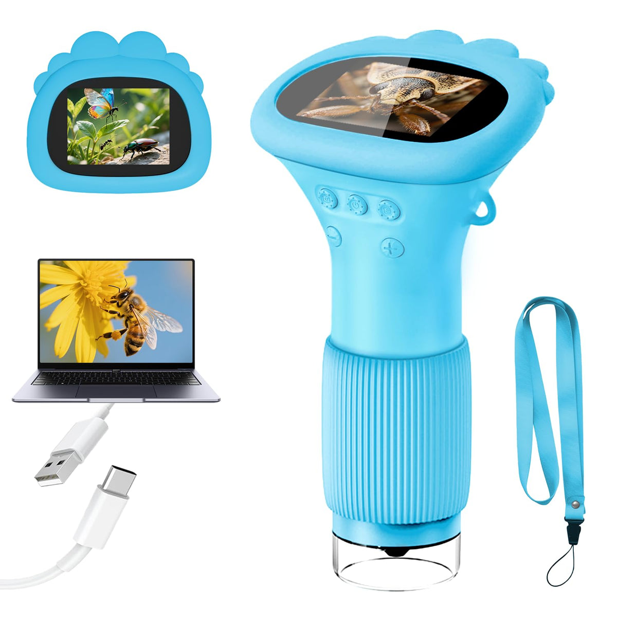 Acoath Kids Microscope with 2.0-inch screen offering vivid close-ups for curious children