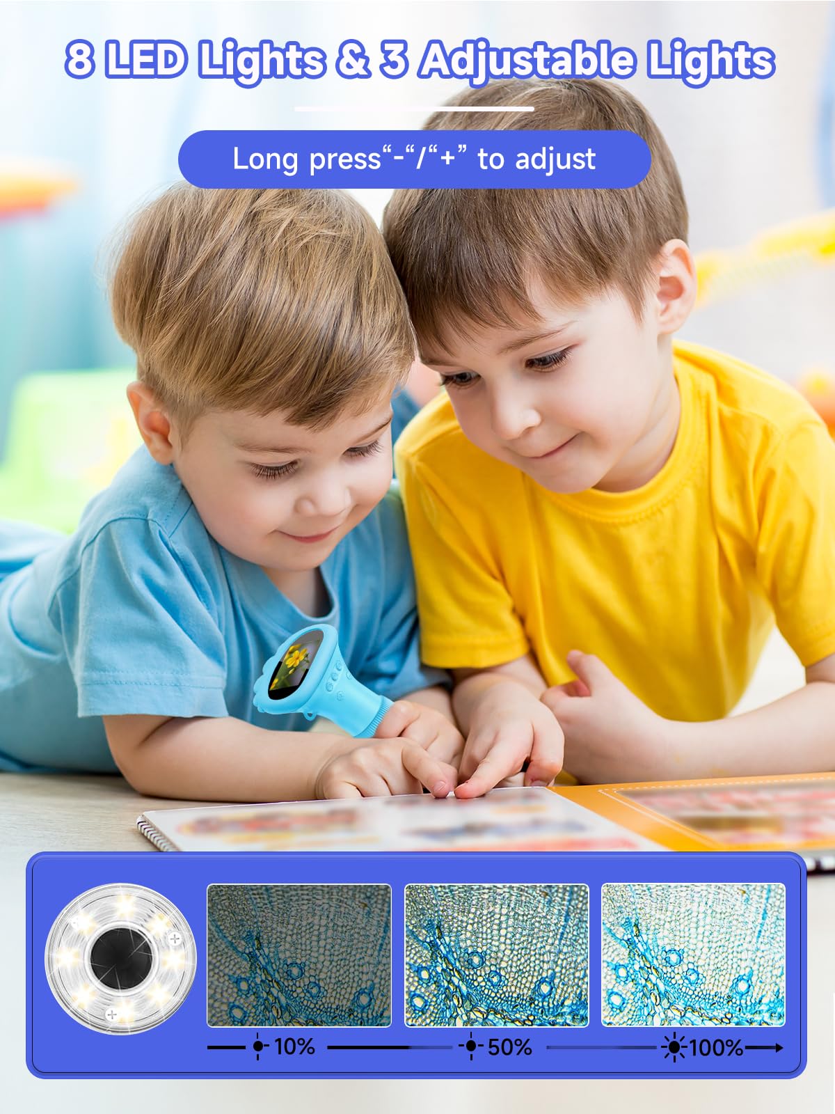 Acoath Kids Microscope with three lighting modes for versatile observation