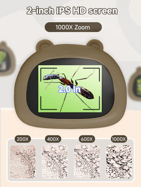 Acoath Kids Microscope showing 1000x magnification for tiny details