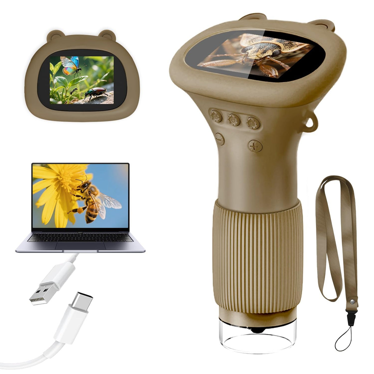 Acoath Kids Microscope with 2-inch screen for vivid close-up viewing