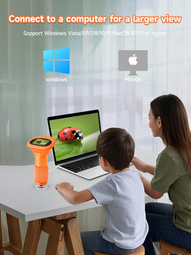 Acoath Microscope removable screen protector protects the display.