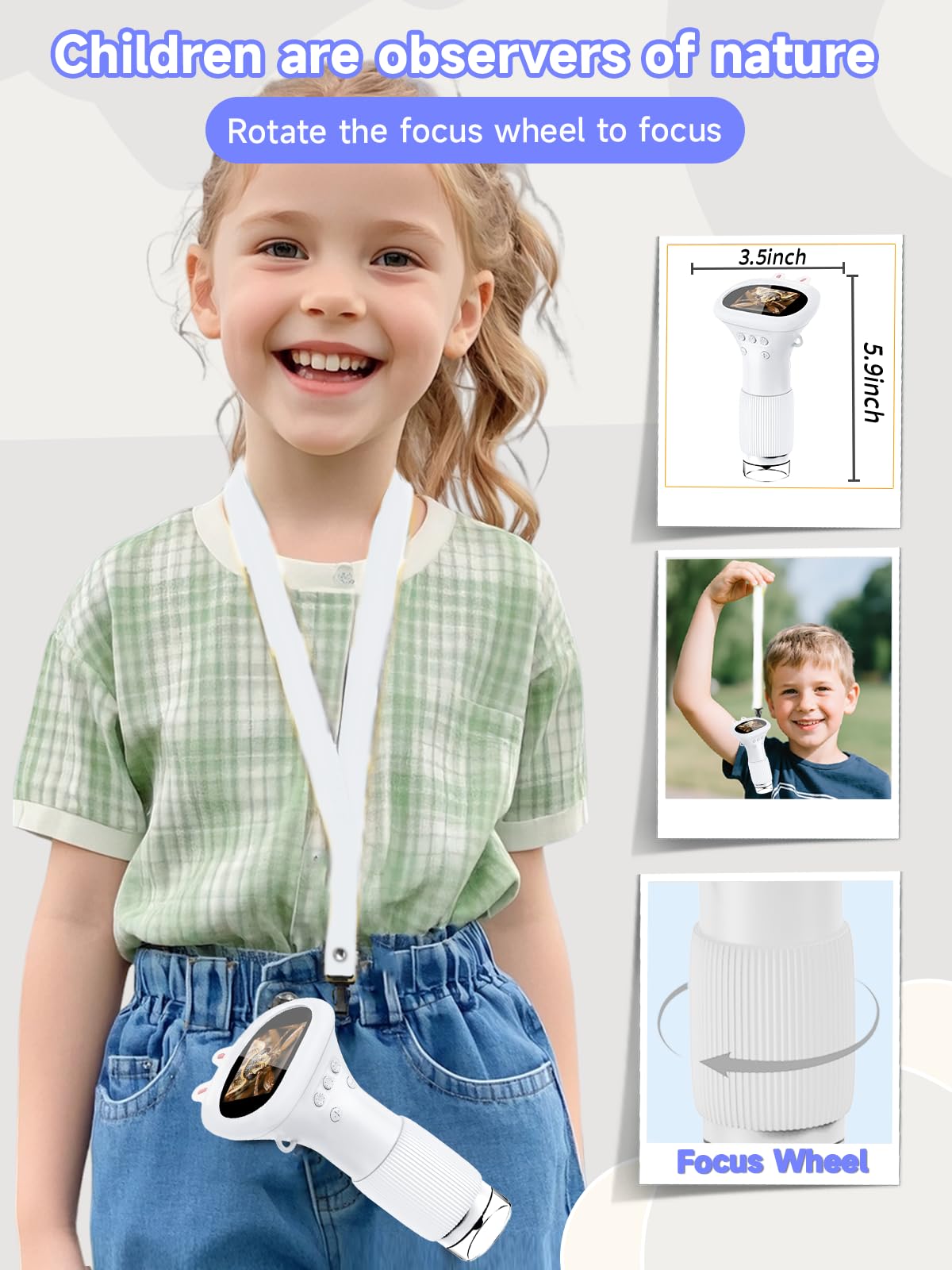 Acoath miniscope built-in storage keeps photos organized for review.