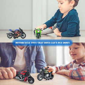 Acrofek kids playing with toy motorcycles, enhancing coordination and social interaction