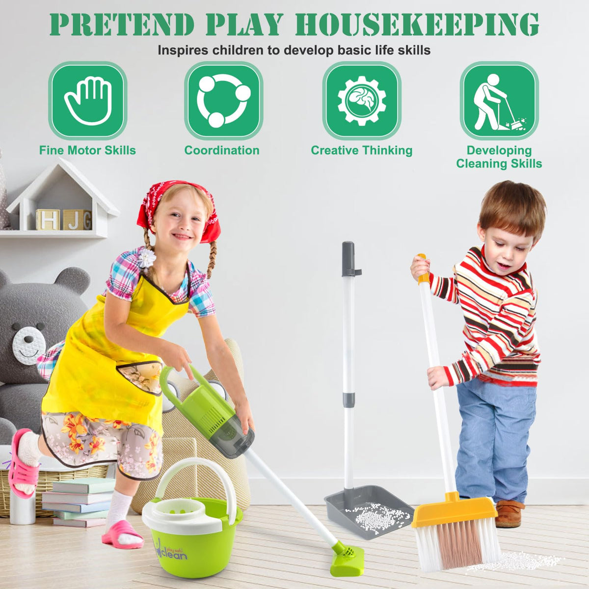 ACROFEK cleaning bucket for organized playtime storage and tasks