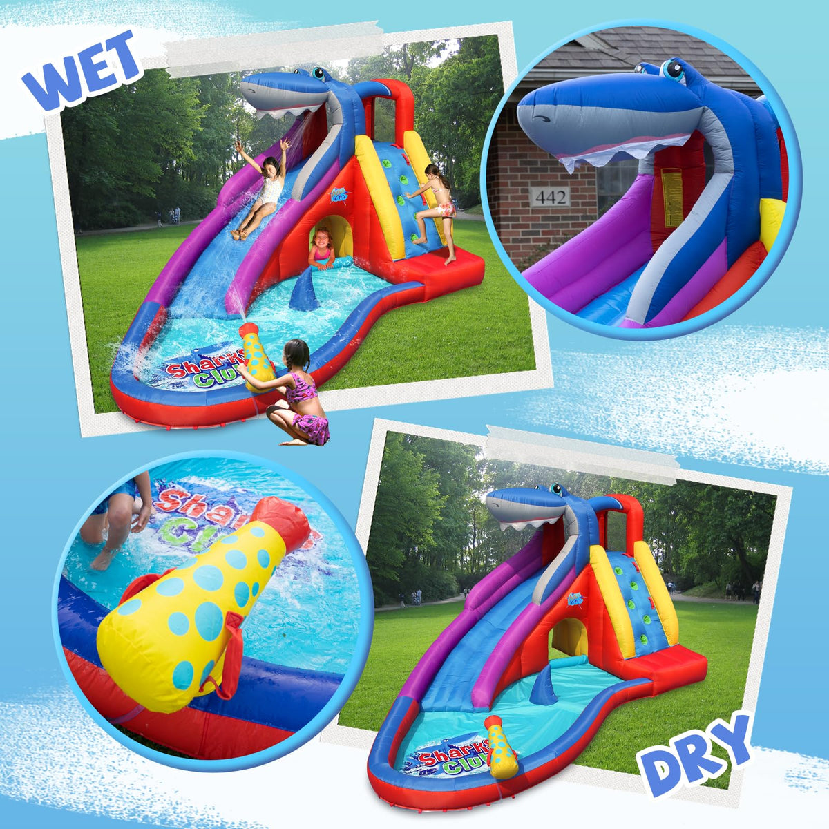 ACTION AIR backyard bounce castle with double-thick material for safe play