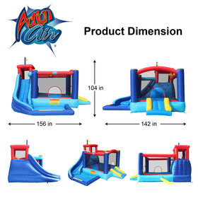 Action Air Bounce House side view emphasizes secure mesh panels for safe indoor play