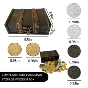 ACTIONDRAKE dragon-design coin face for fantasy loot in quests and role-play.