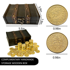 ACTIONDRAKE pirate skeleton coin design, great for board games and cosplay.