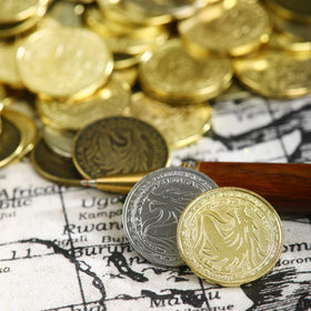 ACTIONDRAKE treasure coins suited for scavenger hunts, board games, and party decor.