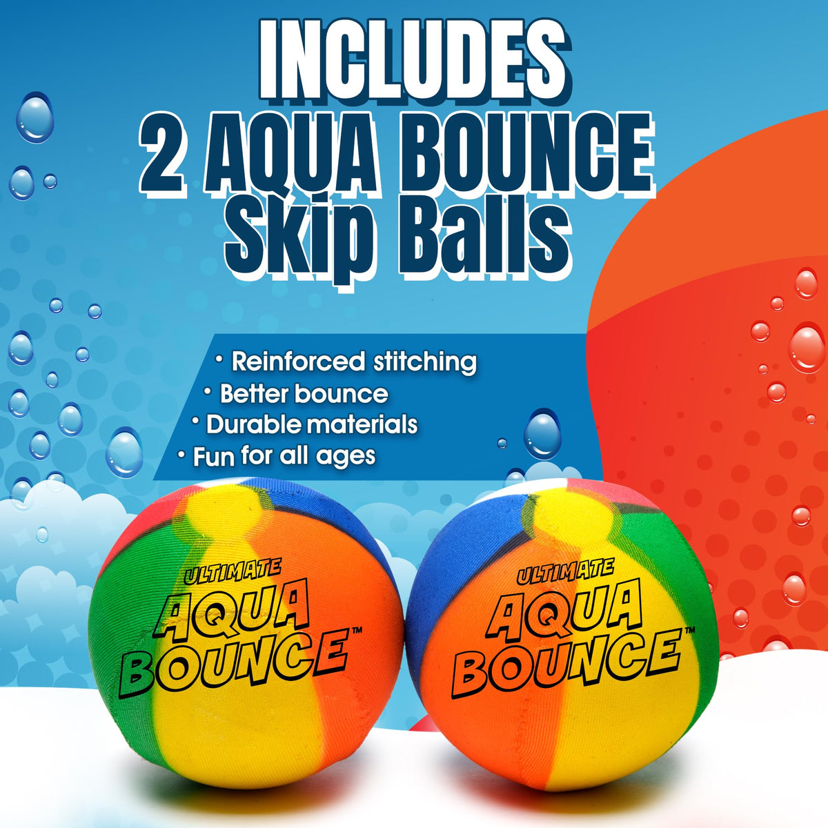 Colorful 3-inch skip ball at the beach for sunny games.