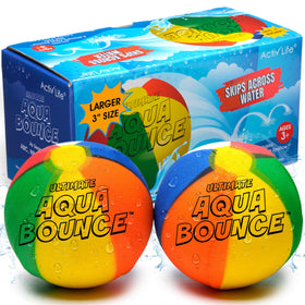 Activ Life Ultimate 2-Pack 3-Inch Water Skip Ball, front view, vibrant poolside fun.