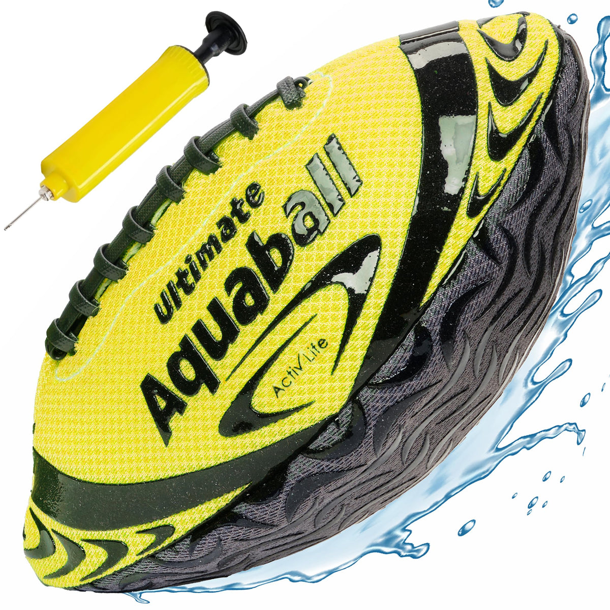 Activ Life water football yellow front view for quick pool play visibility