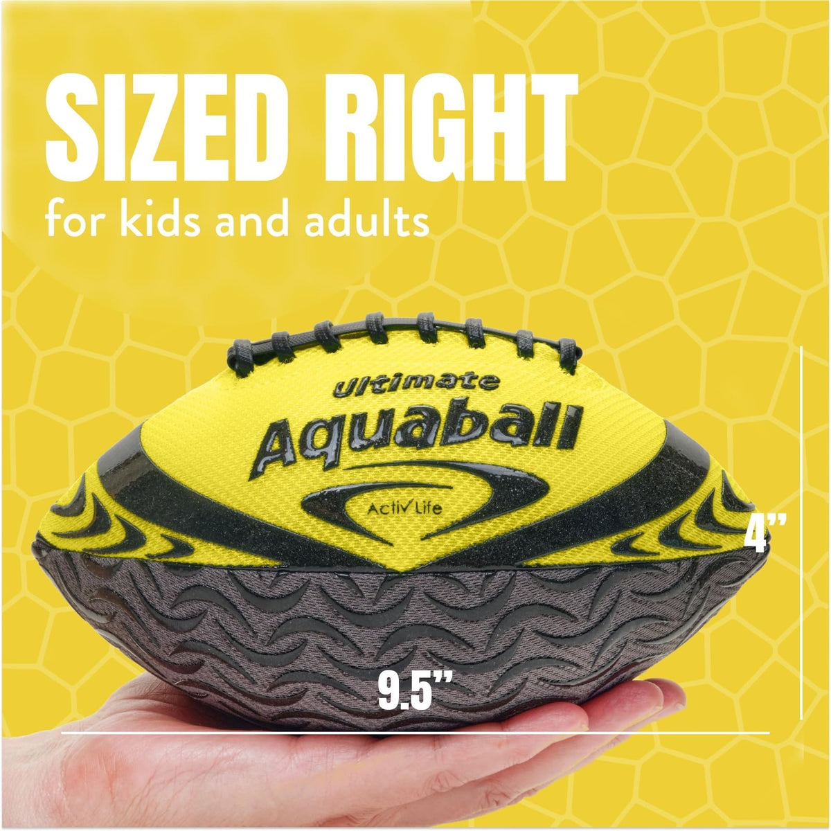 Activ Life water football yellow on-water action ideal for pool, beach, lake
