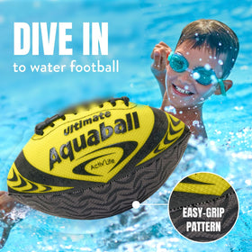 Activ Life water football yellow side grip showing non-slip handling in wet conditions