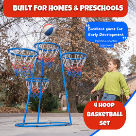 Activejoy four fixed-height hoops grow with your child for skill-building.