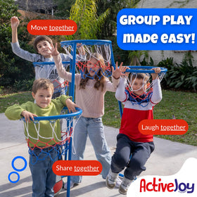 Activejoy includes two kid-friendly basketballs for easy practice at home.