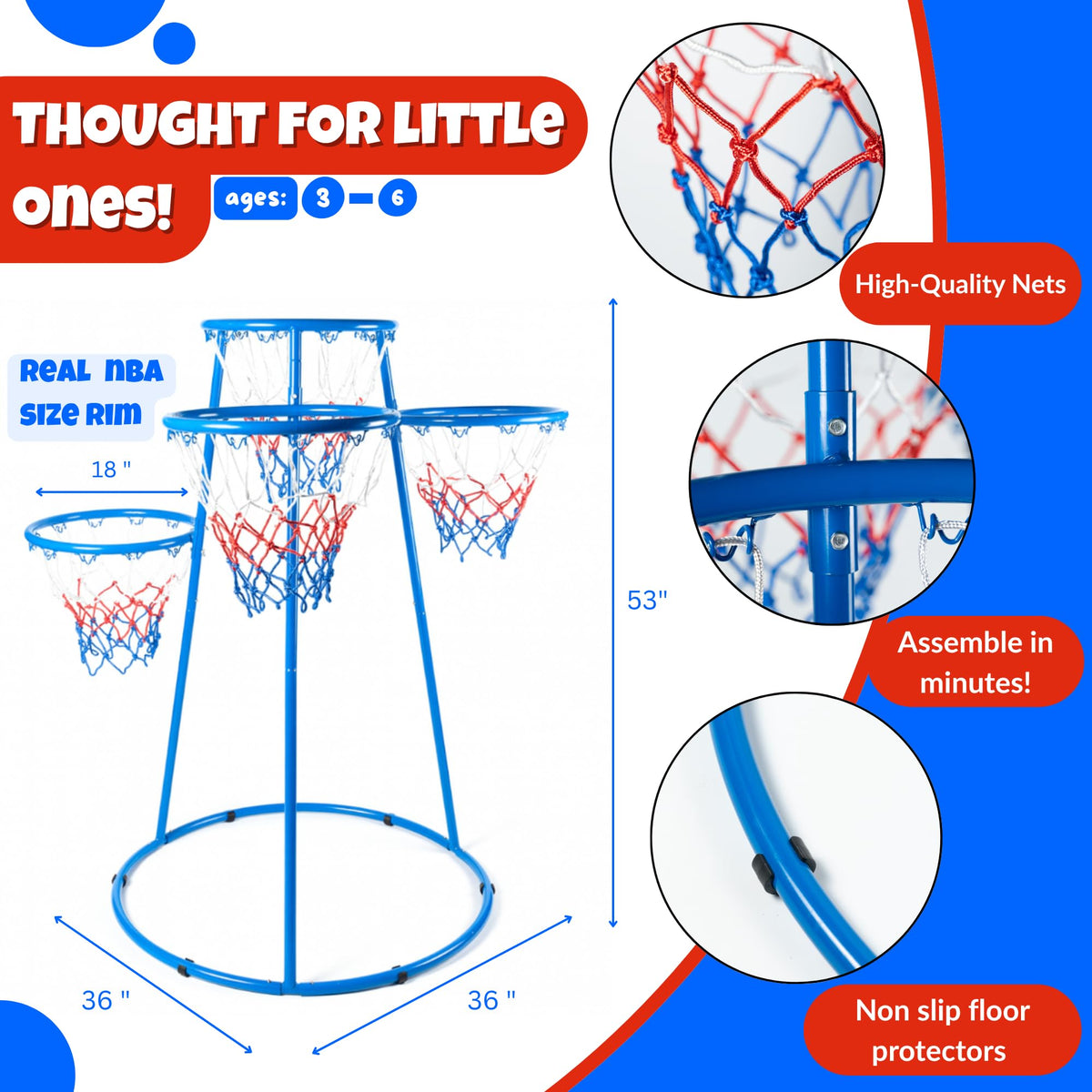 Activejoy steel-reinforced rims provide durable stability during active play.