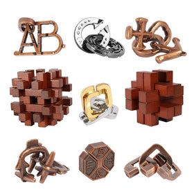 ActPo 9pc metal brain teaser puzzle for focused thinking.