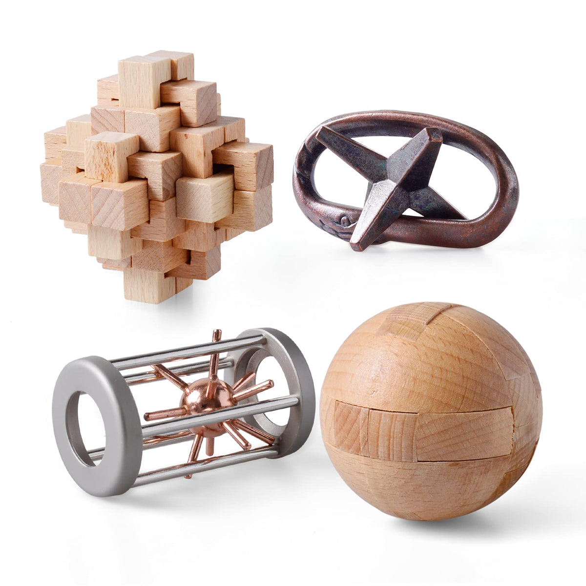 ActPo wooden 3D interlock puzzle in hand, smooth texture fuels focus