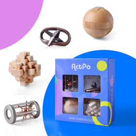 ActPo wooden interlock puzzle ready for travel, compact and engaging