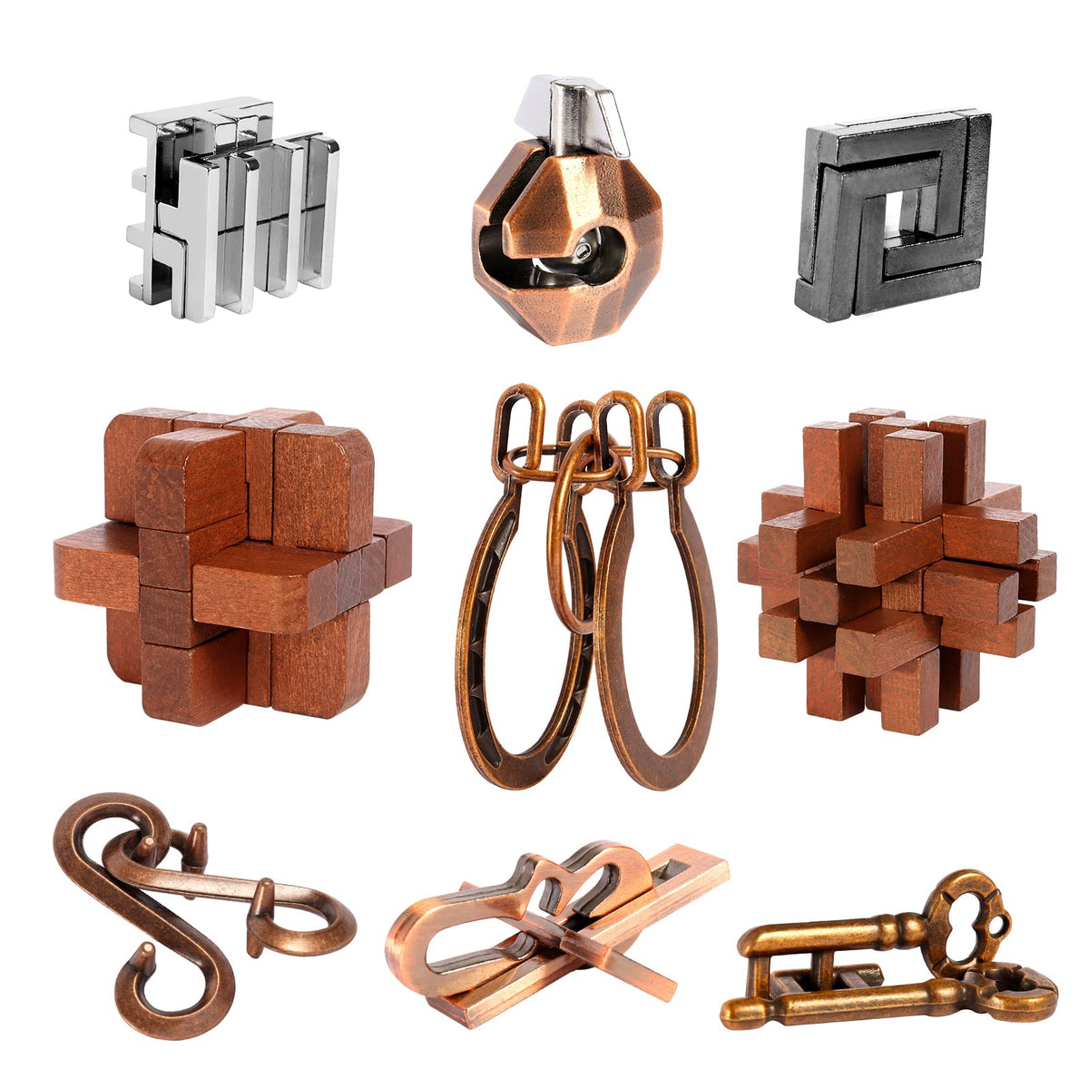 ActPo wooden interlock puzzle set for focus and tactile play.