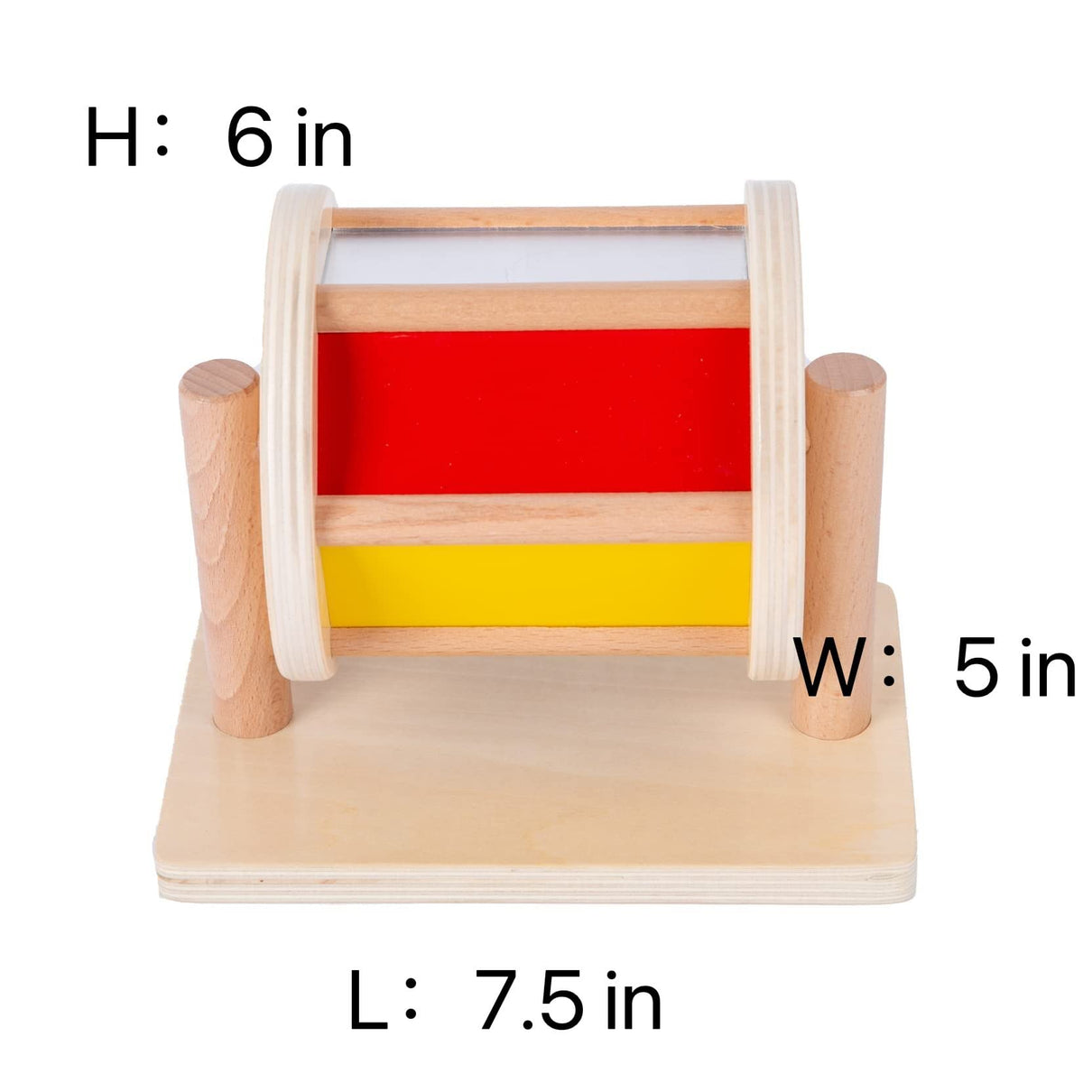 Adena Montessori baby exploring knob puzzle with mirror for self-awareness moments.