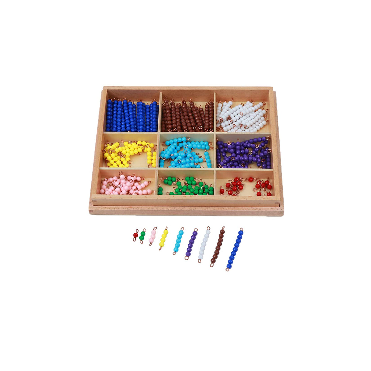 Adena Montessori counting beads checker board for engaging early numeracy practice.