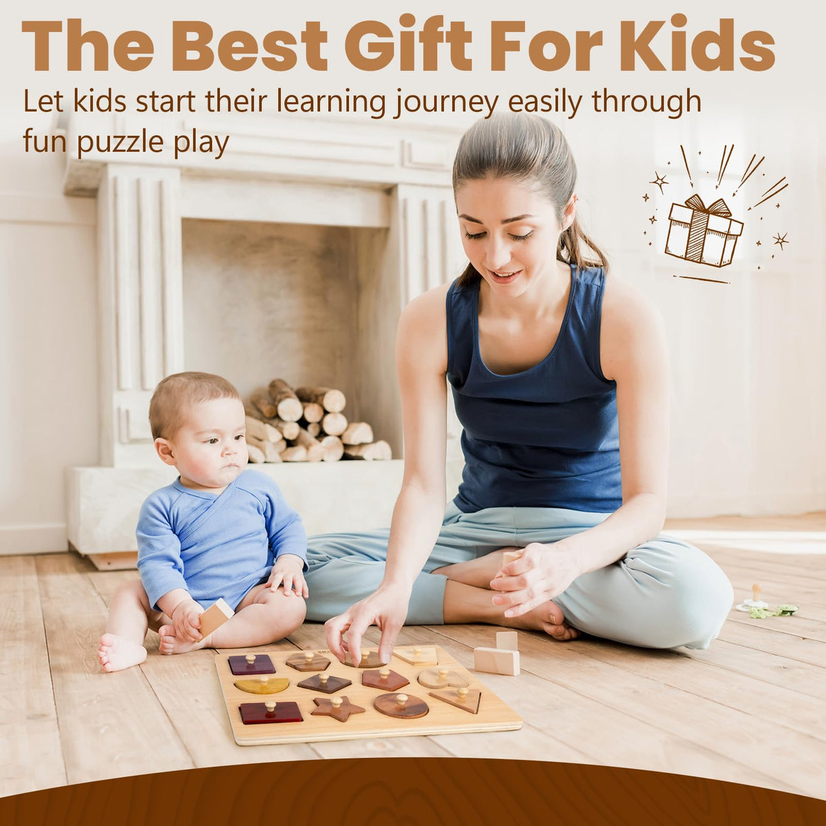 Adena Montessori gift-ready wooden puzzle designed for toddlers and classrooms.