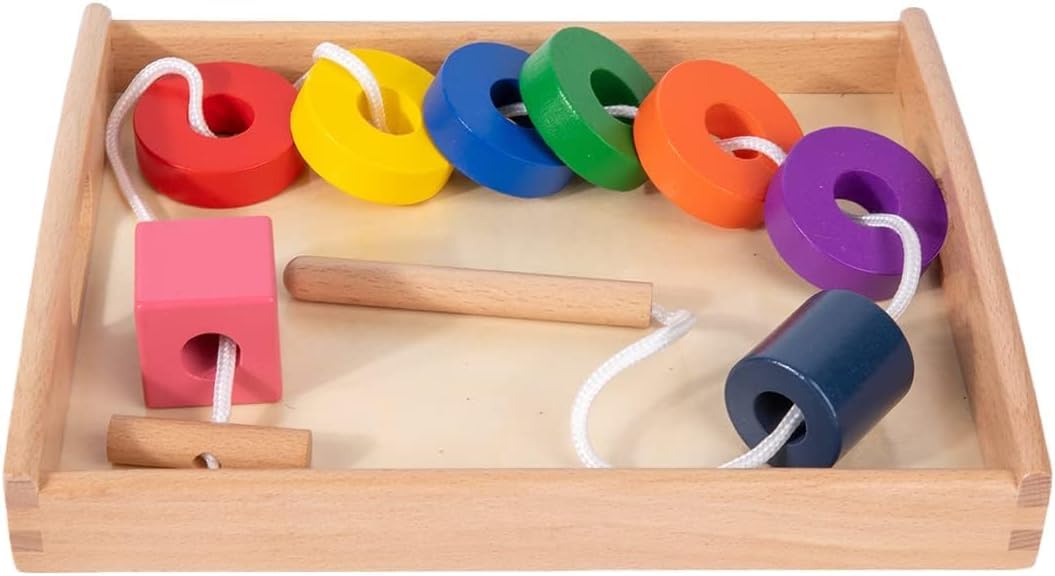 Adena Montessori supports hand-eye coordination through threading