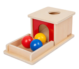 Adena Montessori Object Permanence Box with three balls for early cognitive play