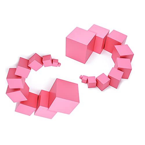 Adena Montessori Pink Tower demonstrates three-dimensional size concepts in play.