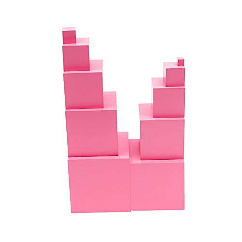 Adena Montessori Pink Tower crafted from high-quality wood with smooth finish.