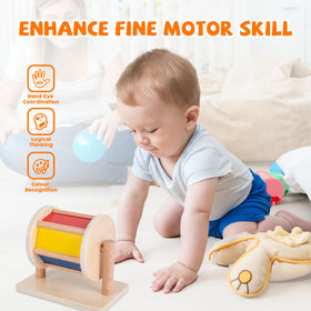 Adena Montessori rainbow fabric ball offering varied textures for tactile play.