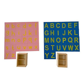 Adena Montessori sandpaper letters uppercase tracing to reinforce writing direction.