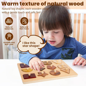 Adena Montessori sensory wooden pieces highlight natural textures and tactile play.
