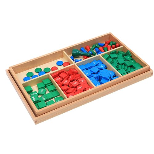 Adena Montessori Stamp Game wooden box for organized math learning in preschool