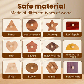 Adena Montessori toddler puzzle knob board promotes independent play and problem solving.