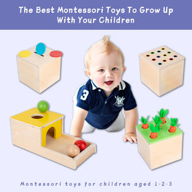 Adena Montessori carrot harvest game supports hand-eye coordination during play.