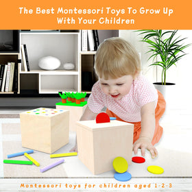 Adena Montessori Coin Box promotes early counting with small parts during play.