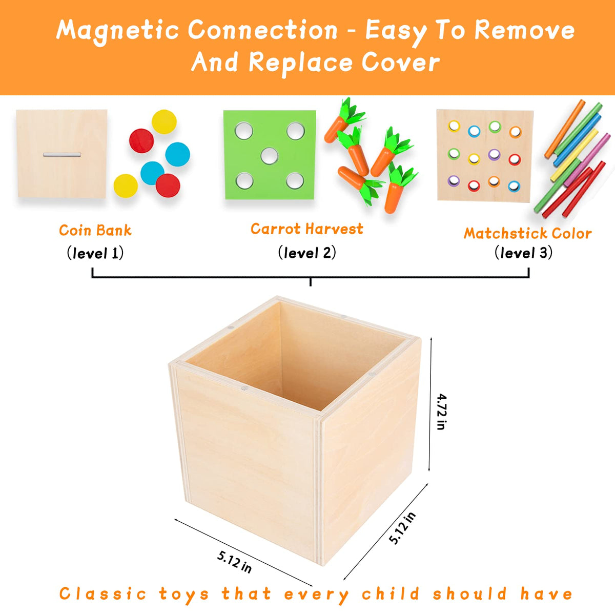 Adena Montessori Foldable Storage Box keeps kit neat and portable for on-the-go use.