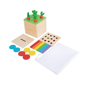 Adena Montessori Matchstick Color Drop Game enhances color recognition and fine motor skills.