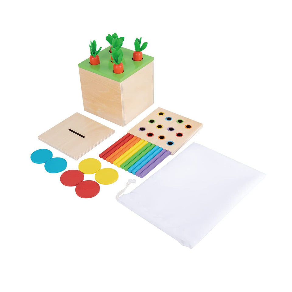 Adena Montessori Matchstick Color Drop Game enhances color recognition and fine motor skills.