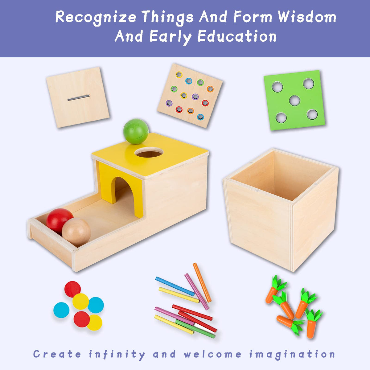 Adena Montessori matchstick color drop game encourages color recognition and fine motor skills.