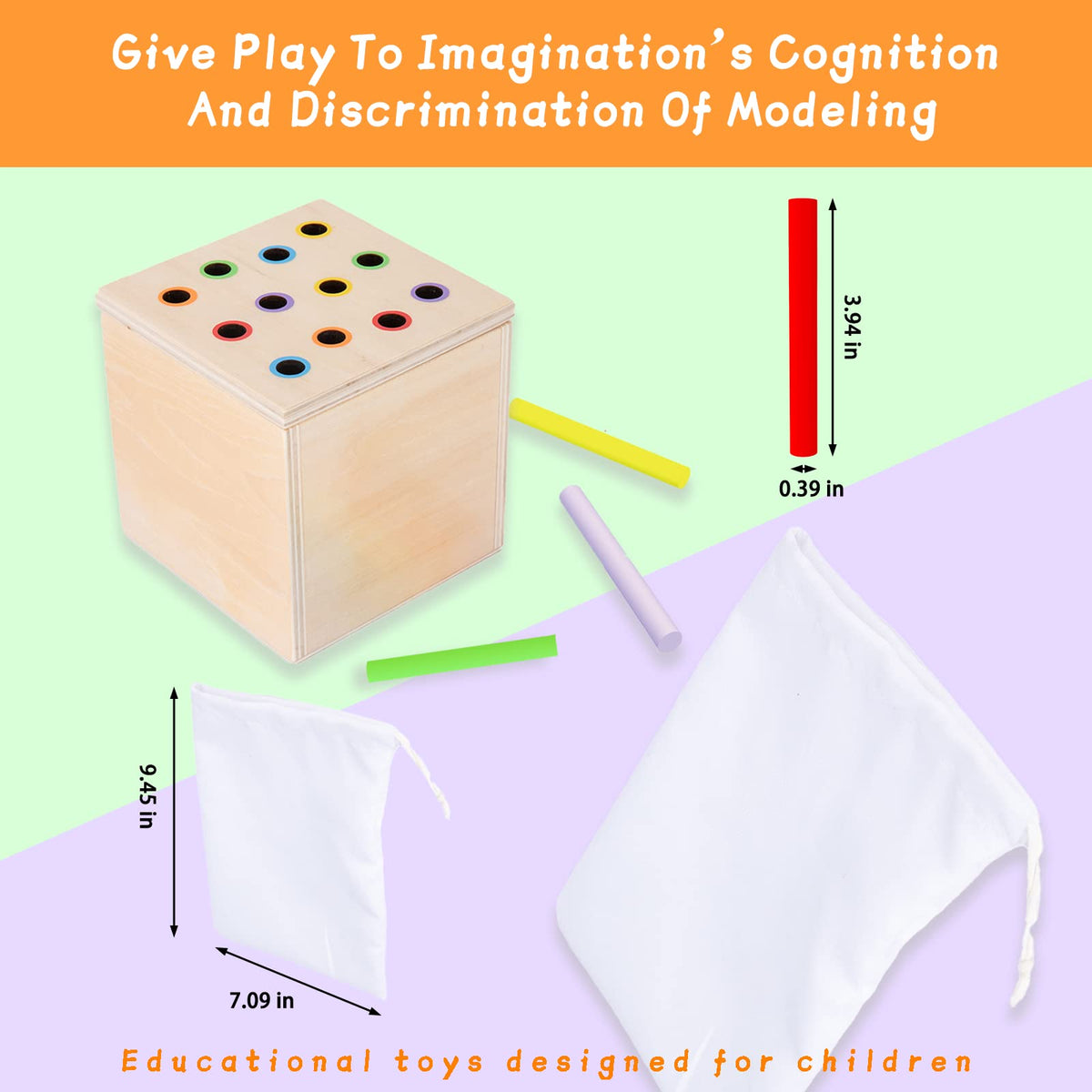 Adena Montessori Wooden Baby Toy with smooth finish for safe exploration.