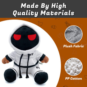 Adenzai Foltyn plushie face detail in white with gentle expression for comforting play