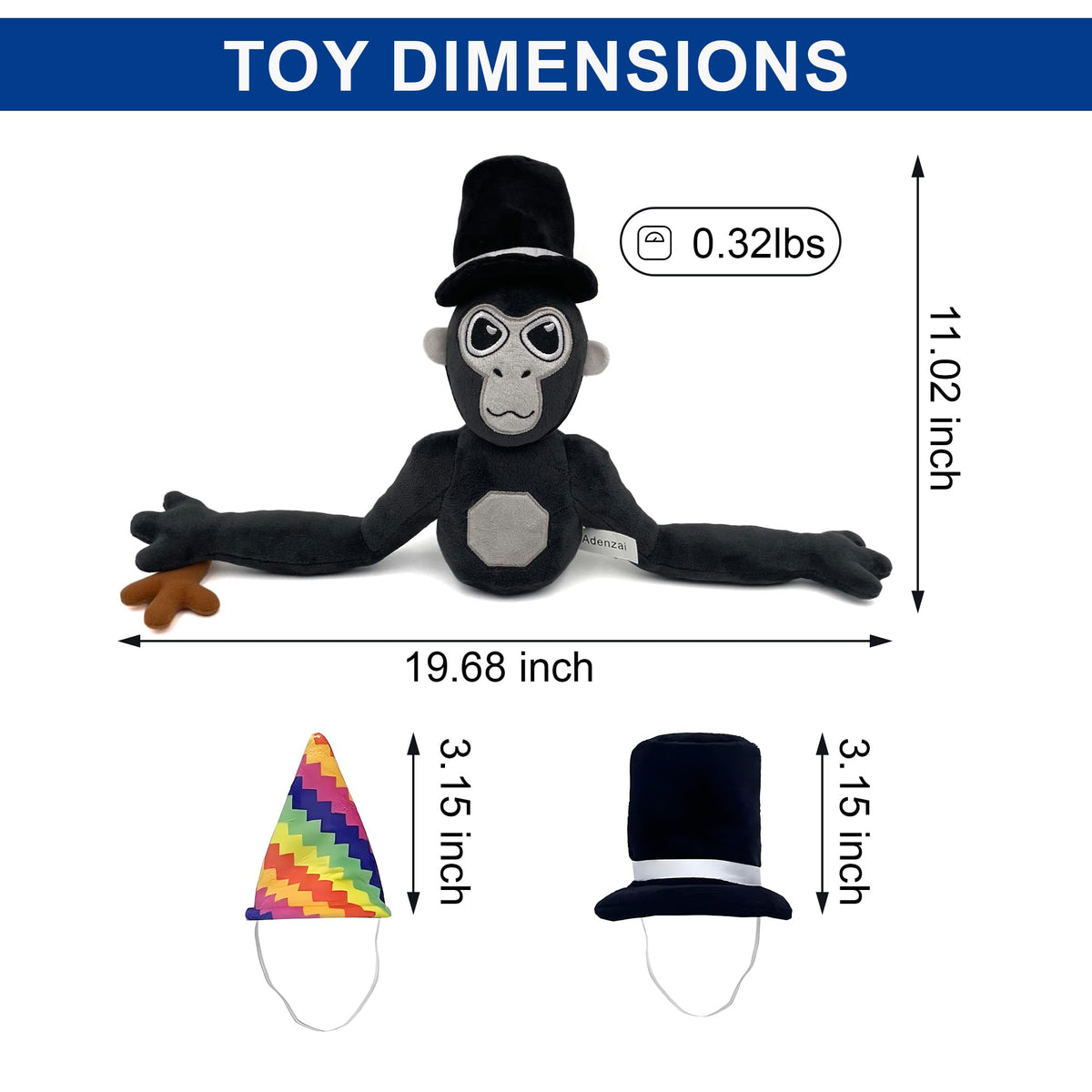 Adenzai Monkey Monkey Plush packaging ready as a gift.