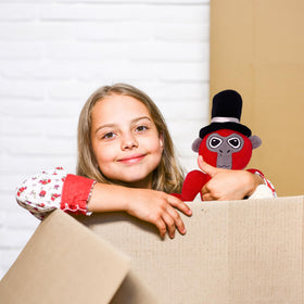 Adenzai Monkey Monkey Plush red party-ready for celebrations.